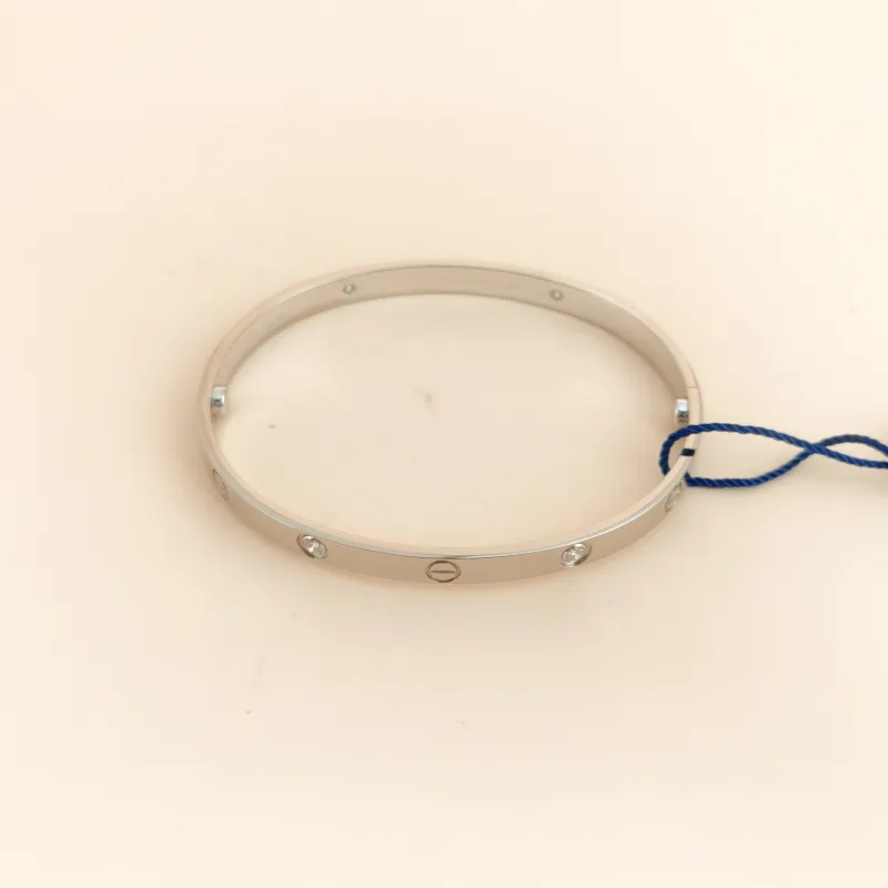 CARTIER Bangle Love Collection Bangle White Gold Diamond18KW hite Gold Medium Edition 20