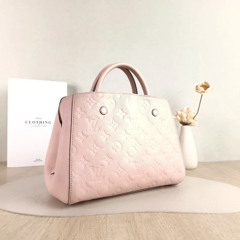Louis Vuitton Top Handle Bag Montaigne Pink Calfskin BB 29 × 13 × 20 cm — cover view 3 of 5