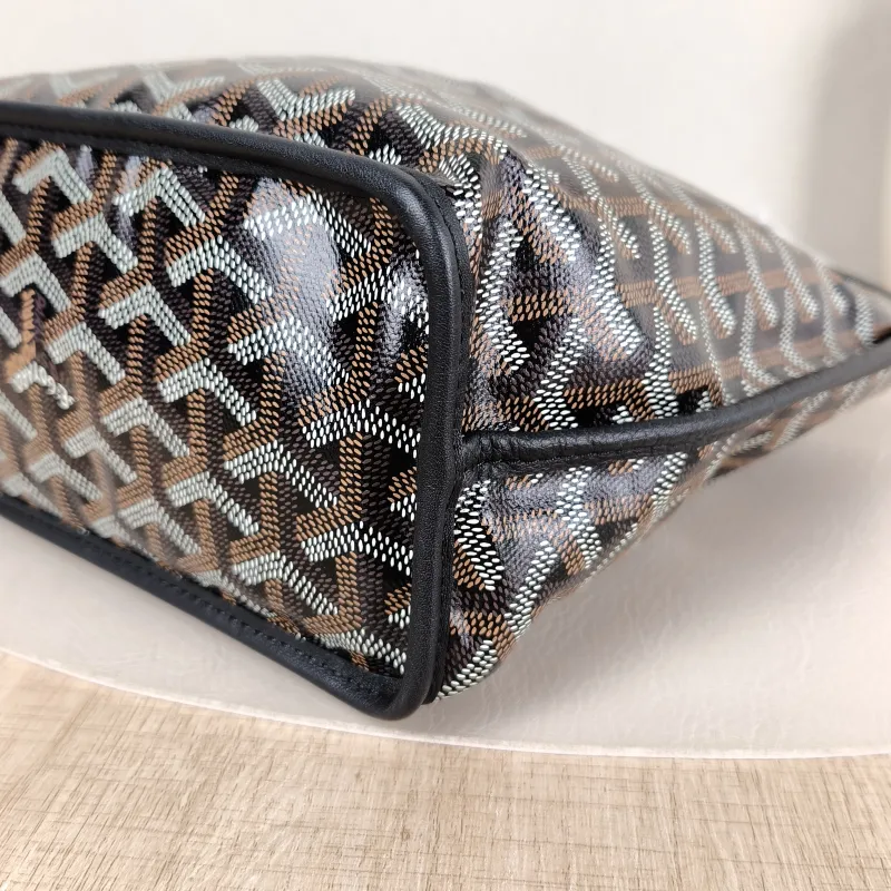 GOYARD Top Handle Bag ANJOU Shopping Tote Black ine Canvas Mini 19.5 × 9 × 19.5 cm — detail view 2 of 10