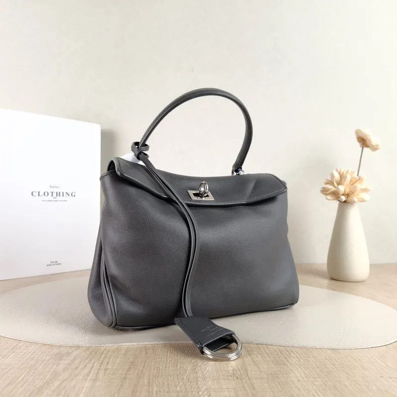 BALENCIAGA Crossbody Bag RODEO Dark Grey Calfskin Mini 23 × 10 × 17 cm — cover view 4 of 5