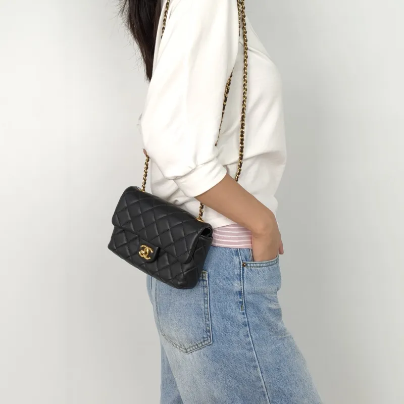 Chanel Crossbody Bag24b Crossbody Bag Black Lambskinmini18 × 6 × 11 cm — on-model view 3 of 3