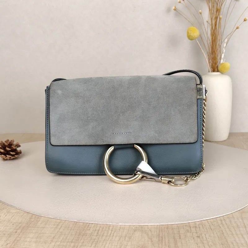 Chloé Crossbody Bag Crossbody Bag Blue Suede One Size24 × 4 × 14 cm