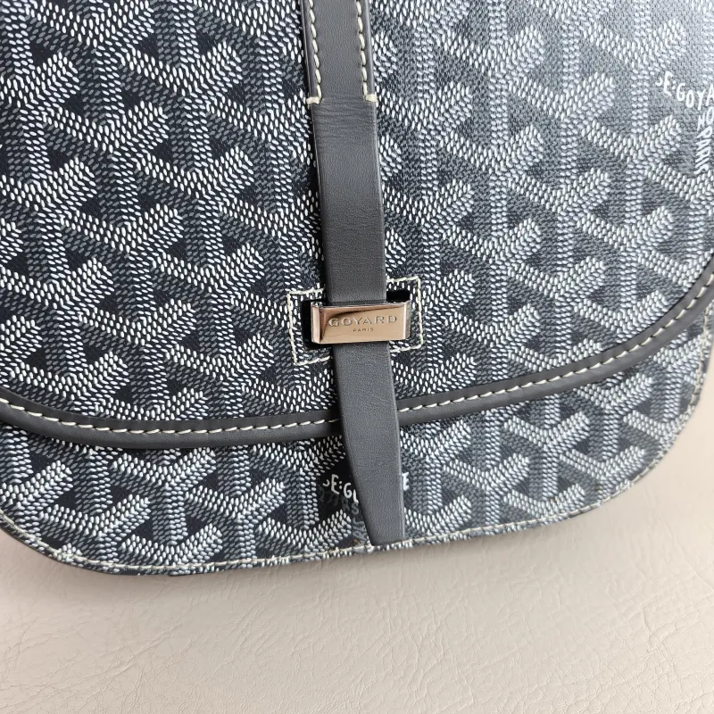 GOYARD Crossbody Bag BELVEDERE Messenger Bag Grey PVC Small 22 × 7 × 16 cm — detail view 5 of 12