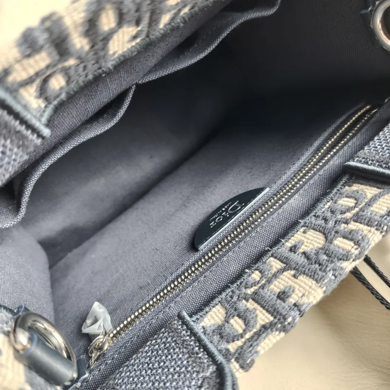 DIOR Shoulder Bag Book Tote Shoulder Strap Edition Blue Canvas Small 26.5 × 14 × 22 cm — detail view 12 of 14