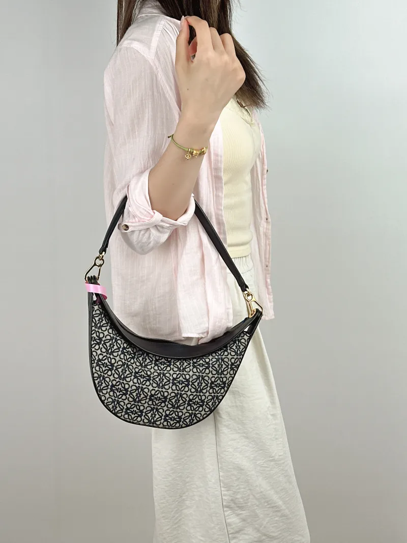 LOEWE Shoulder Bag luna Shoulder Bag Black Canvas Small 30 × 6 × 21 cm — on-model view 1 of 2