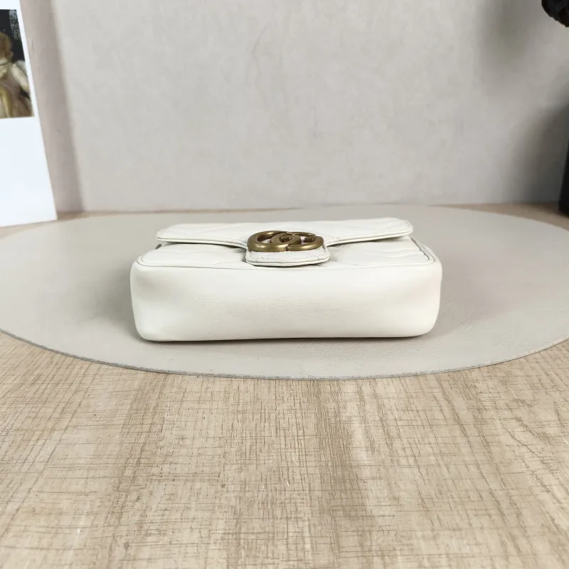GUCCI Crossbody Bag GG Marmont Mini Marmont Mini White Calfskinmini16.5 × 4.5 × 9.5 cm — cover view 5 of 6