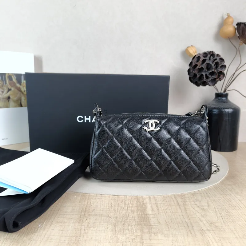Chanel Crossbody Bag 25a Black Grained Calfskin One Size 21 × 5.5 × 12 cm — cover view 2 of 6