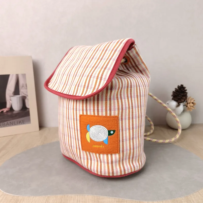 Hermès Backpack Backpack Canvas One Size 23 × 15 × 34 cm — cover view 4 of 5