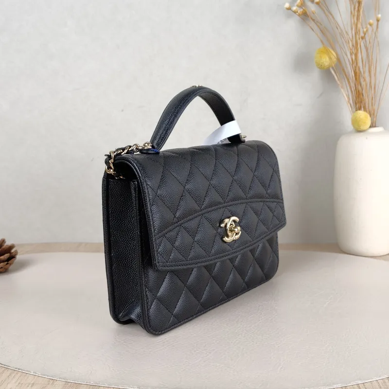 Chanel Backpack Backpack Black Grained Calfskin One Size 18.2 × 4 × 14 cm — cover view 2 of 5