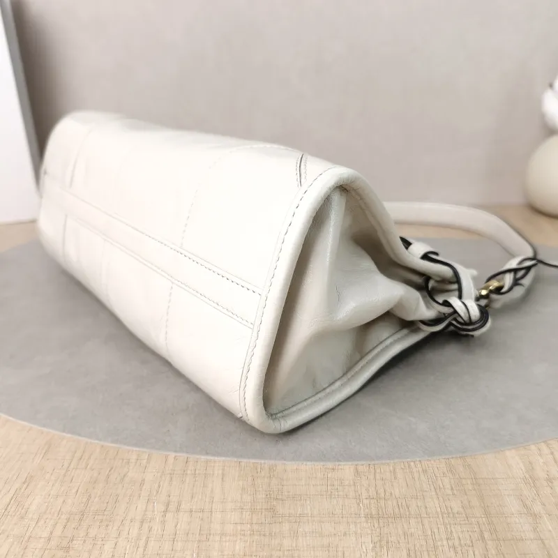 PRADA Shoulder Bag Bonnie Shoulder Bag White Waxed Leather Calfskin Small26 × 10 × 17 cm — detail view 7 of 15