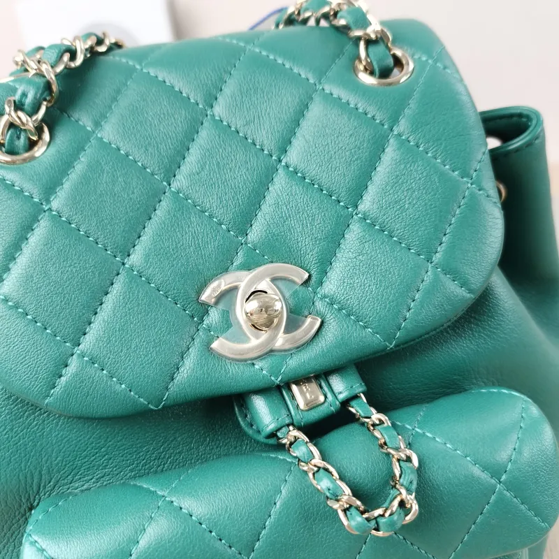 Chanel Backpack Duma Green Lambskin Small 18 × 12 × 18.5 cm — detail view 1 of 13