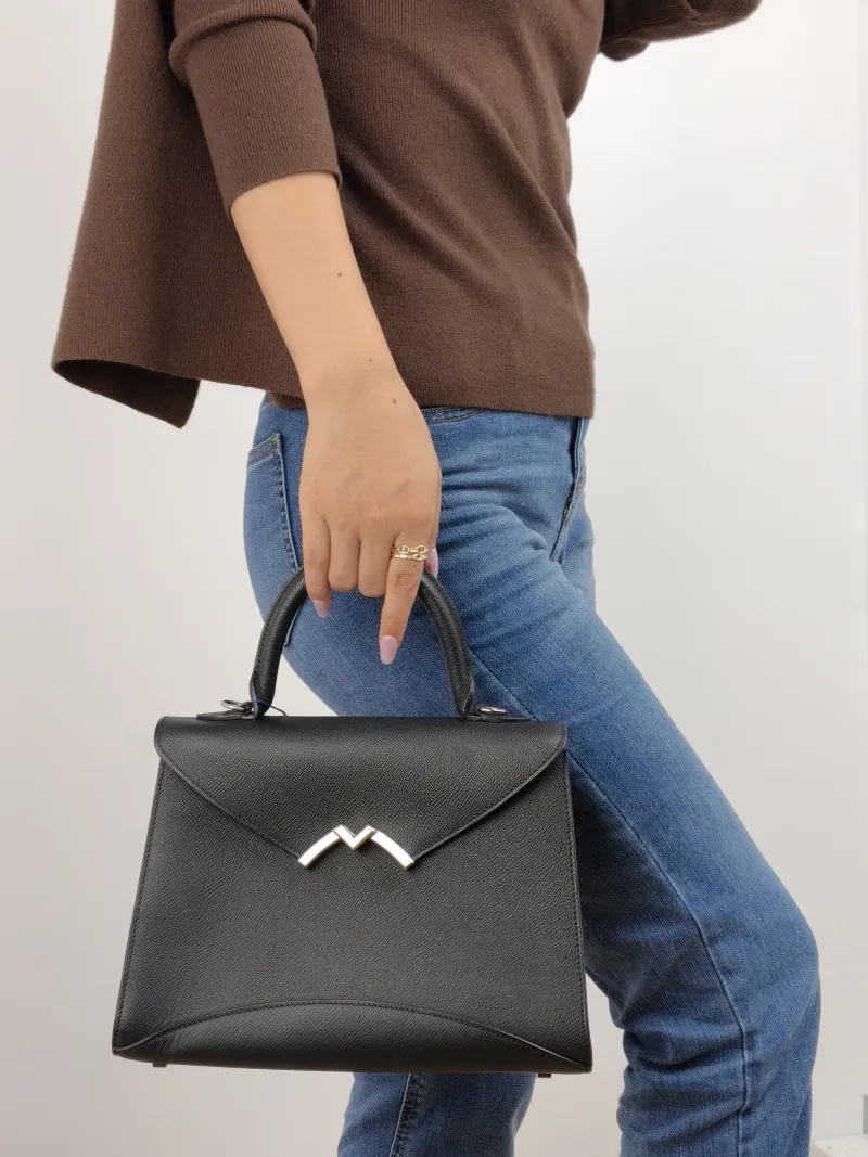 Moynat Crossbody Bag Crossbody Bag Black Calfskin 25.5 × 8 × 18.5 cm — on-model view 2 of 2