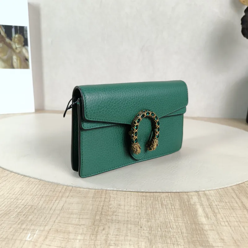 GUCCI Crossbody Bag Dionysus Green Calfskin Mini 16.5 × 4.5 × 10 cm — cover view 5 of 6