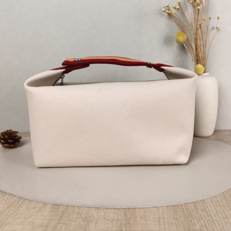 Hermès Top Handle Bag bride-a-brac Beige Canvas Large 25 × 15 × 21 cm — cover view 4 of 5
