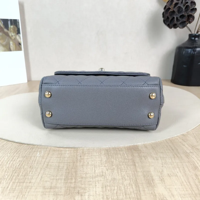 Chanel Crossbody Bag Coco Handle Dark Grey Grained Calfskin Mini 19 × 9 × 13 cm — cover view 2 of 6