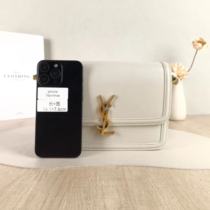 SAINT LAURENT Crossbody Bag Solferino Box Shoulder Bag White Calfskin 23 × 5.5 × 16 cm — cover view 5 of 5