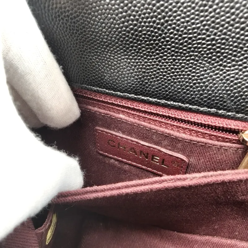 Chanel Top Handle Bag Coco Handle​ Black Grained Calfskin Small 24 × 10 × 14 cm 25 — detail view 5 of 14