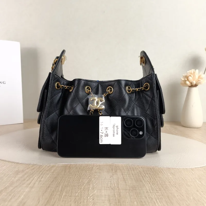 Chanel Shoulder Bag 25Bag Black Grained Calfskin Mini 20 × 12.5 × 22 cm — cover view 6 of 6