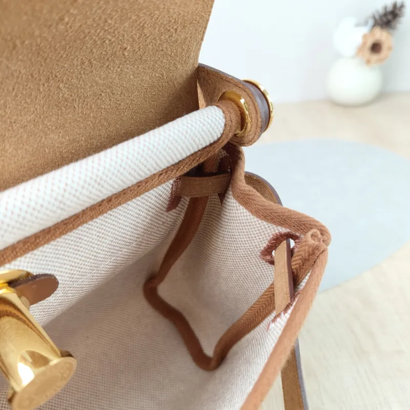 Hermès Crossbody Bag Herbag Zip 20 Beige Brown Calfskin，Canvas Mini 20.5 × 7 × 16.5 cm G — detail view 13 of 13