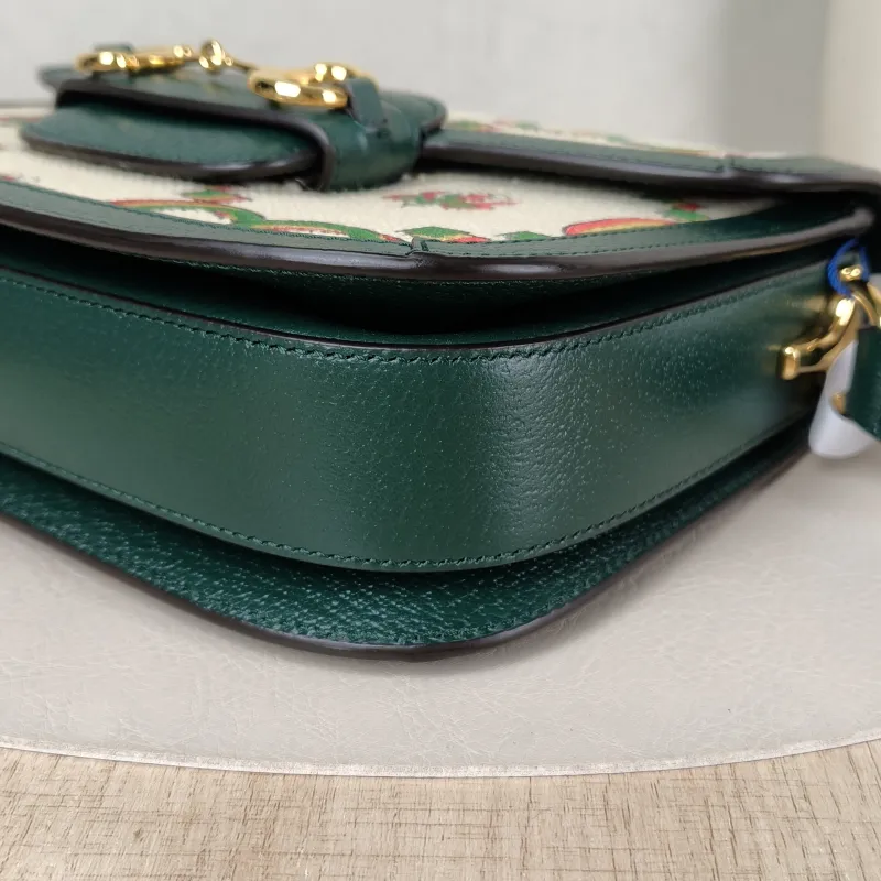 GUCCI Crossbody Bag Horsebit 1955 Horsebit Medium Colorblock Canvas Medium 25 × 8 × 18 cm — detail view 6 of 12