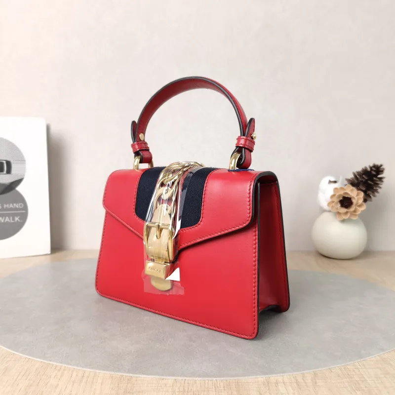 GUCCI Crossbody Bag Sylvie Edition Red Calfskinmini20 × 8 × 14 cm — cover view 4 of 5