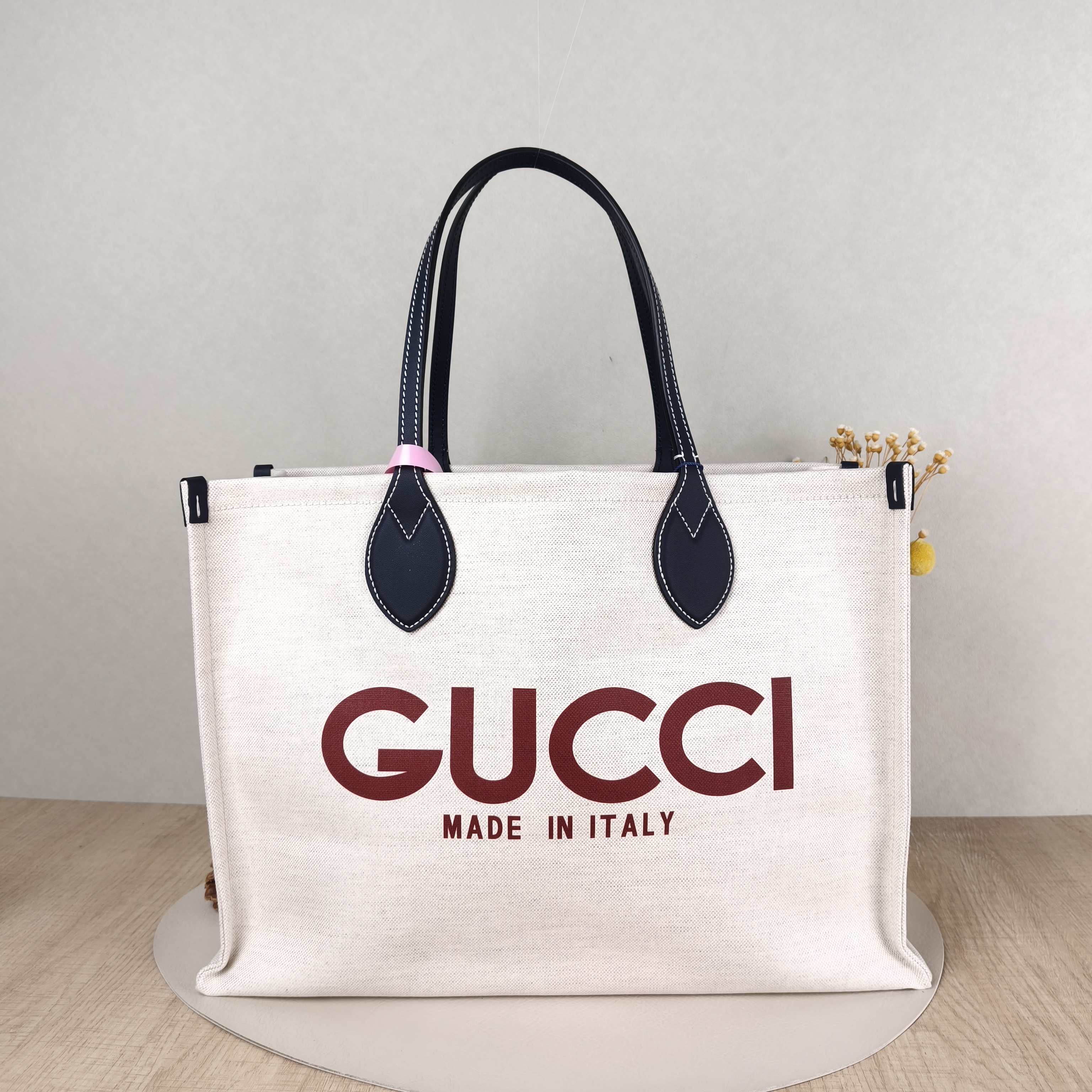 GUCCI Top Handle Bag Tote Bagtote White Canvas Medium41.5 × 18.5 × 29 cm