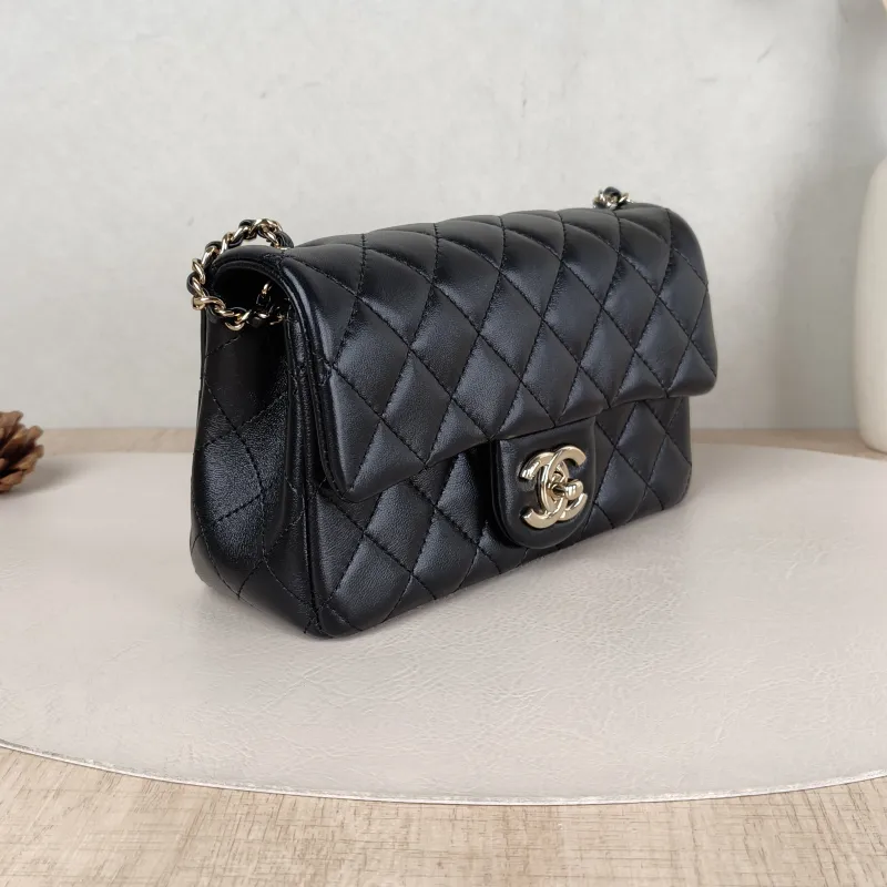 Chanel Crossbody Bag Classic Flap Large Mini CF Mini C Black SL ambskin mini 20 × 6 × 12 cm — cover view 2 of 6