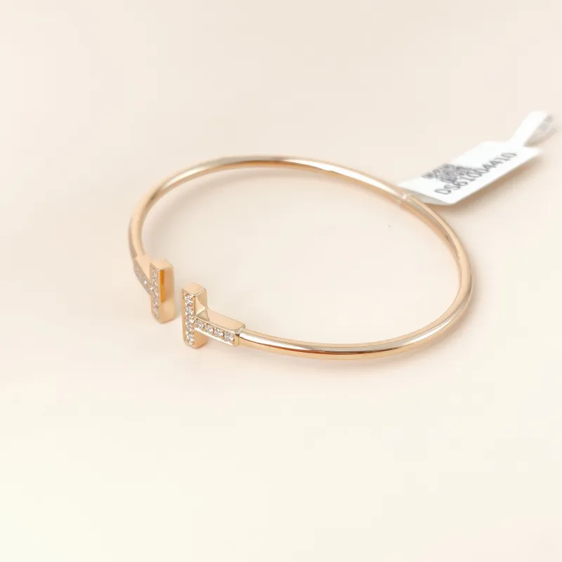 Tiffany&Co. Bangle TC ollection T Rose Gold Rose Gold 18KR ose Gold Diamond Medium 15.9 โ cover view 2 of 8