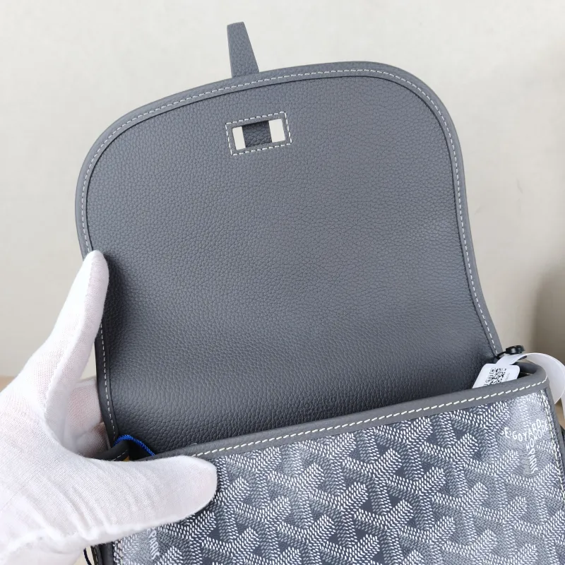 GOYARD Crossbody Bag BELVEDERE Messenger Bag Grey PVC Small 22 × 7 × 16 cm — detail view 7 of 11