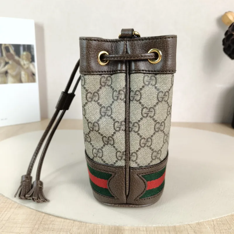 GUCCI Shoulder Bag Ophidia Bucket Bag Monogram PVC Mini 15.5 × 9 × 19 cm — detail view 8 of 10