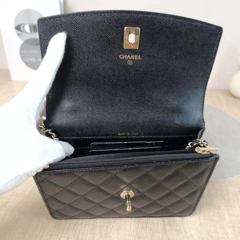Chanel Backpack Backpack Black Grained Calfskin One Size 18.2 × 5 × 14 cm — detail view 8 of 12