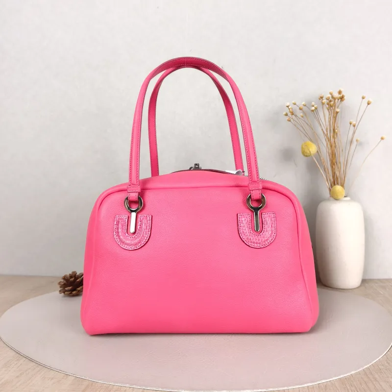 LOEWE Top Handle Bag Red Calfskin One Size 25 × 16 × 17 cm — cover view 5 of 5