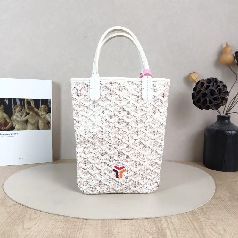 GOYARD Crossbody Bag poitiers y Tote Bag White PVC Small 21 × 1 × 24 cm