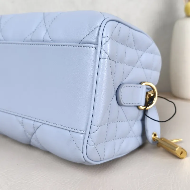 DIOR Shoulder Bag Groove 20 Top Handle Bag Blue Calfskin Small 20.5 × 12 × 13.5 cm — detail view 6 of 12