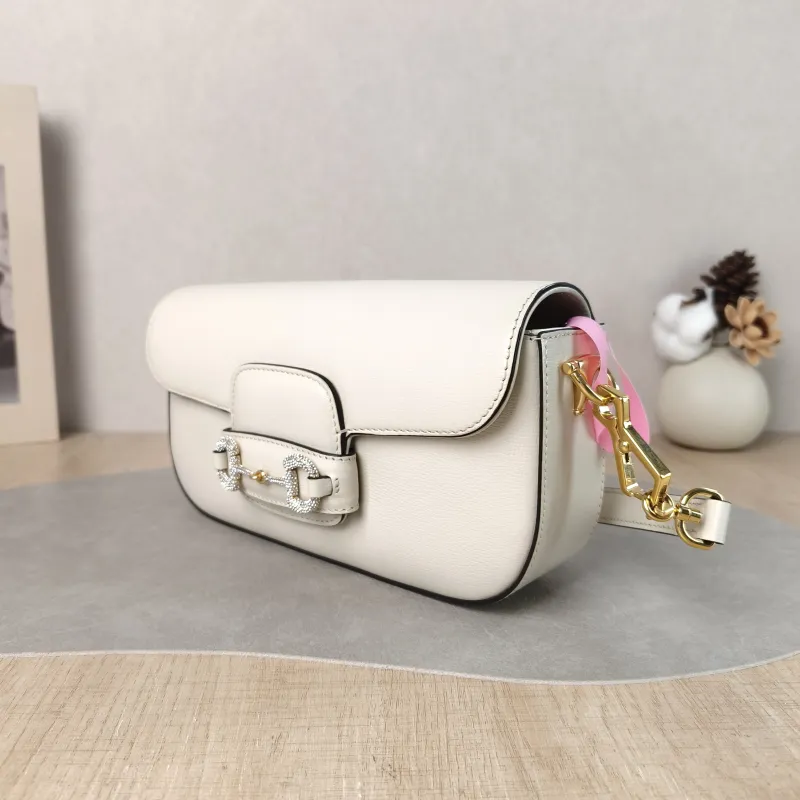 GUCCI Crossbody Bag Horsebit 1955 Horsebit Small White Calfskin Small 24 × 5.5 × 13 cm — cover view 3 of 6