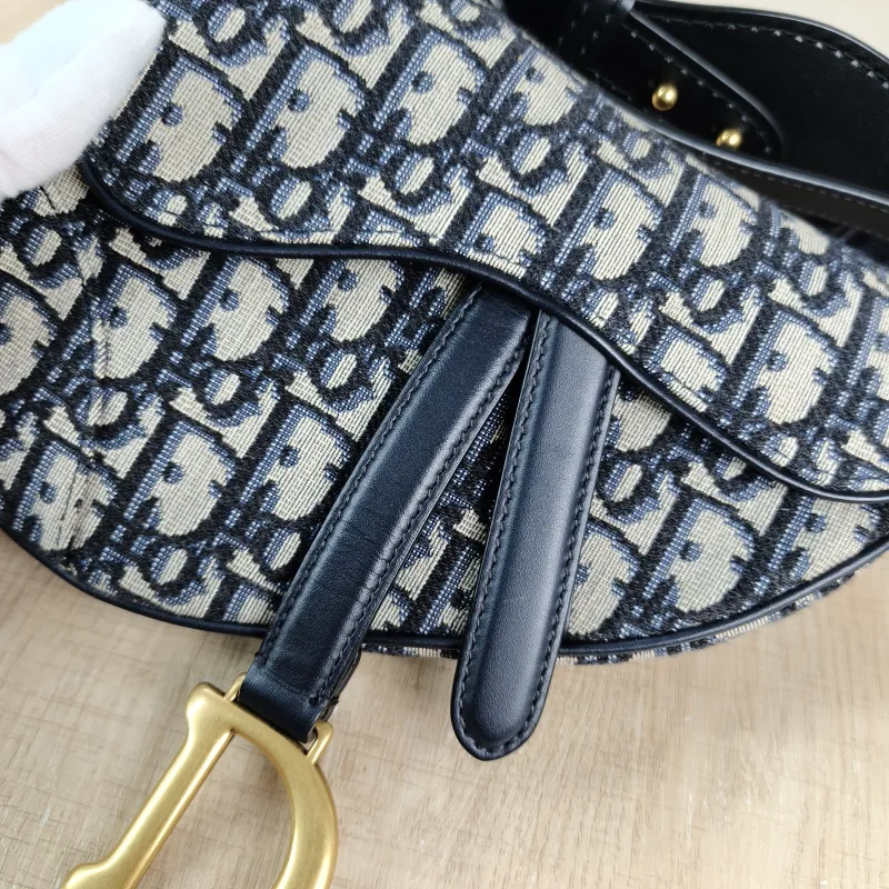 DIOR Top Handle Bag Saddle Blue Canvasmini19 × 6 × 15 cm — detail view 5 of 11