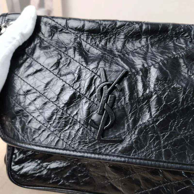 SAINT LAURENT Crossbody Bag Niki D Waxed Leather Calfskin Medium 28 × 8.5 × 20 cm — detail view 14 of 16