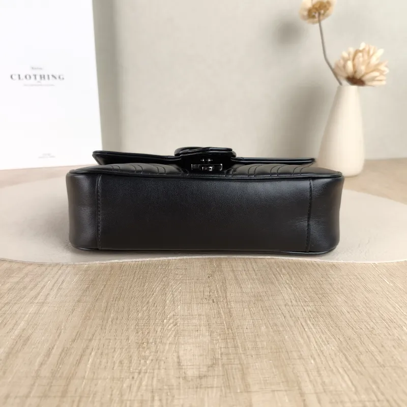 GUCCI Crossbody Bag GG Marmont Small Marmont 22 So Black Black Calfskin Small 22 × 6 × 13 cm — cover view 5 of 5