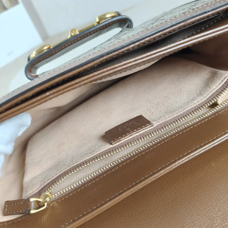 GUCCI Shoulder Bag Horsebit 1955 Horsebit Medium Monogram PVC Medium 25 × 8 × 18 cm — detail view 14 of 14