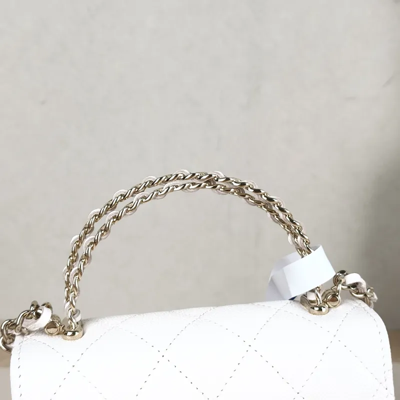 Chanel Crossbody Bag kelly White Gold Grained Calfskin nano 15 × 5 × 11 cm — detail view 13 of 13