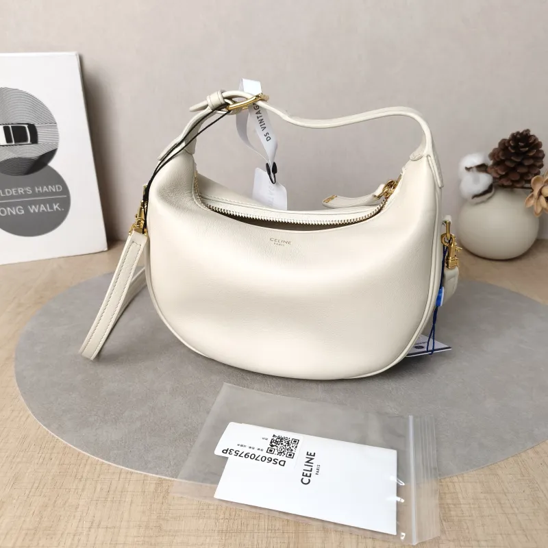 CELINE Crossbody Bag TEEN LULU hobo White Calfskin Small21 × 5 × 24 cm — cover view 3 of 6