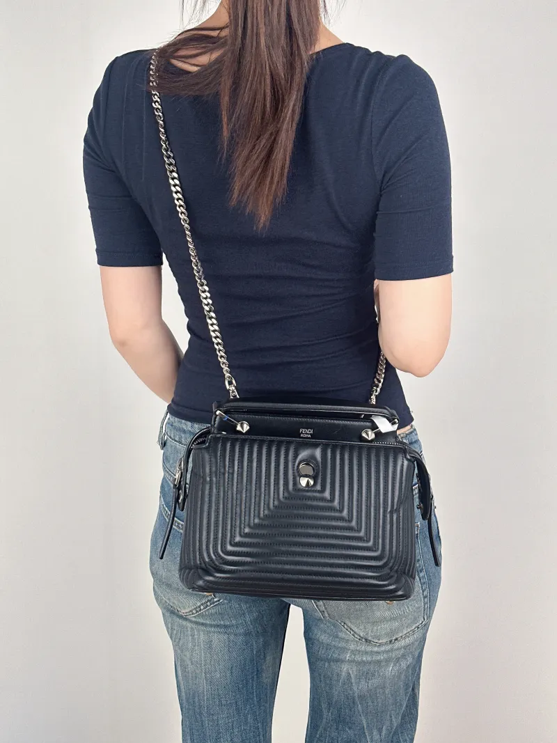 FENDI Crossbody Bagdotcom click Top Handle Bag Black Lambskin One Size23 × 11 × 15 cm — on-model view 2 of 3