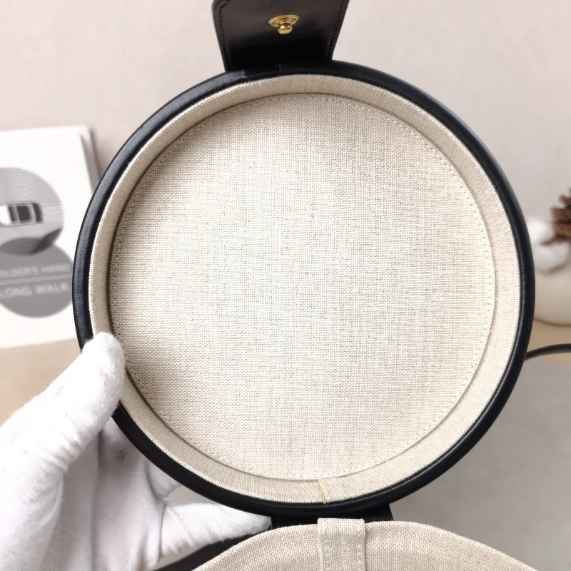 CELINE Crossbody Bag Tambour White Canvas Medium17 × 17 × 12 cm — detail view 1 of 16