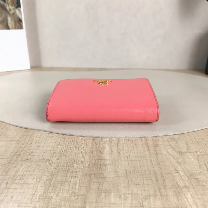 PRADA Wallet Edition Wallet Pink Calfskin One Size 14 × 3 × 9 cm — cover view 3 of 4