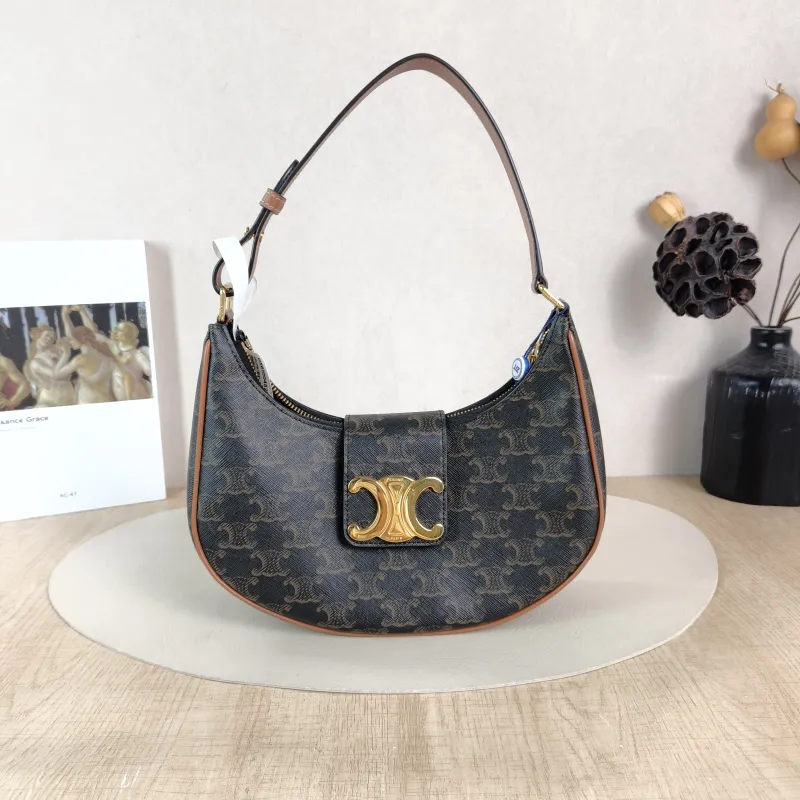 CELINE Shoulder Bag AVA TRIOMPHE Monogram PVC Medium 22 × 7.5 × 17 cm