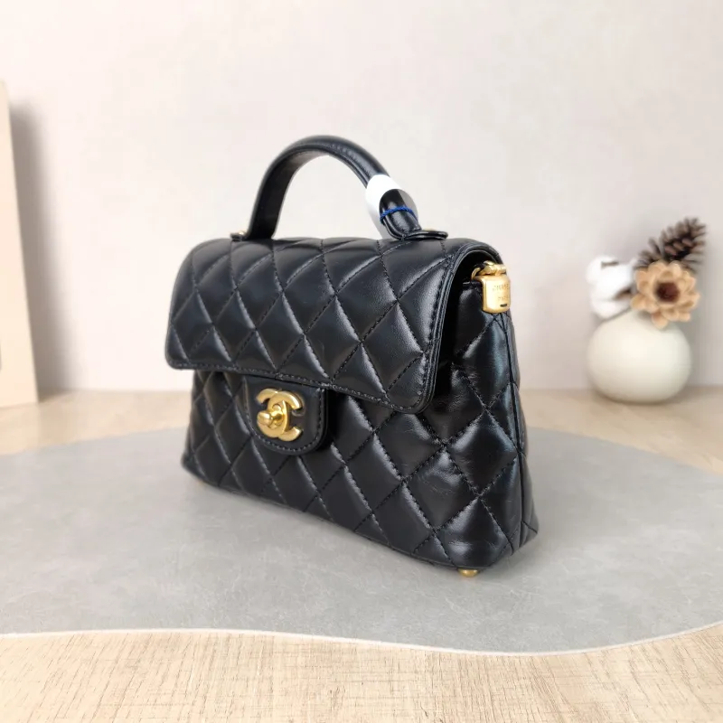 Chanel Crossbody Bag 25p Top Handle Crossbody Bag Black Lambskin Small 22 × 6 × 11.5 cm — cover view 2 of 6