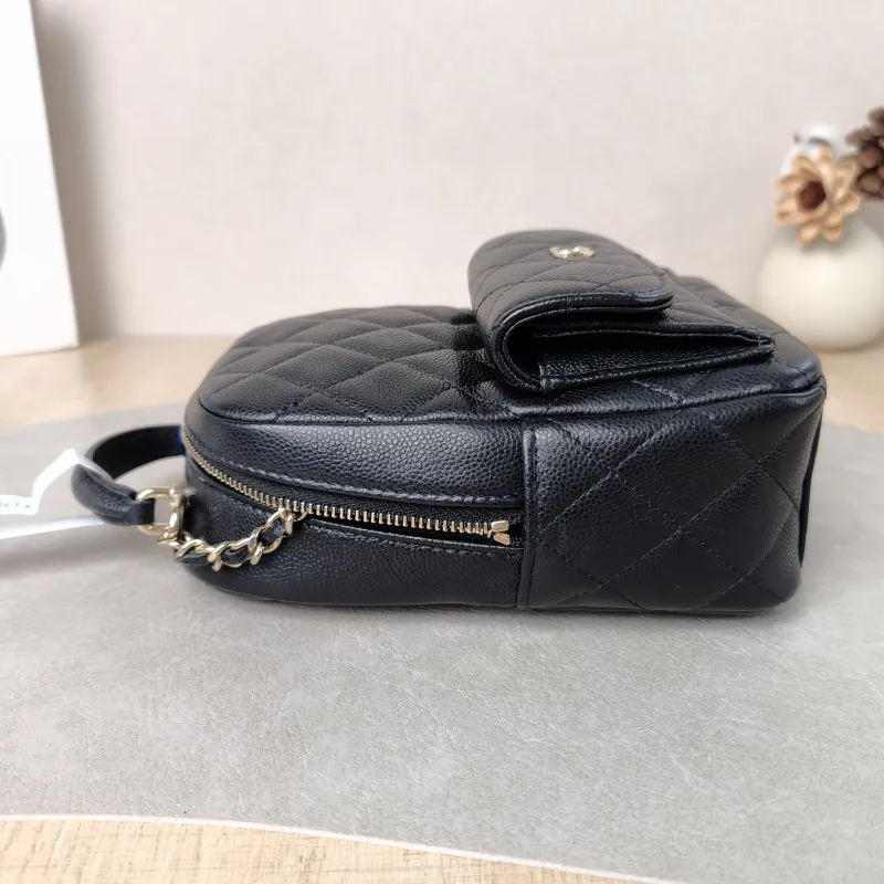 Chanel Backpack mini Backpack Collection Black with Gold-Tone Hardware Grained Calfskin One Size 13 × 9 × 18 cm — detail view 8 of 9