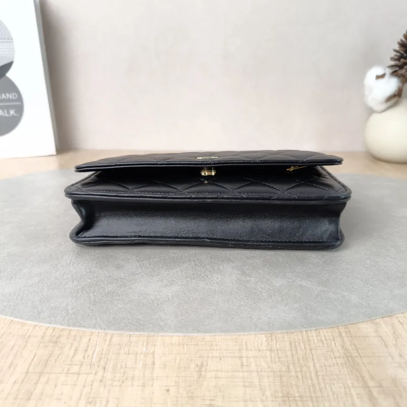 Chanel Crossbody Bag Classic Flap WOC CF WOCWOC Bag Black Lambskinmini19.2 × 3.5 × 12.3 cm — cover view 4 of 5