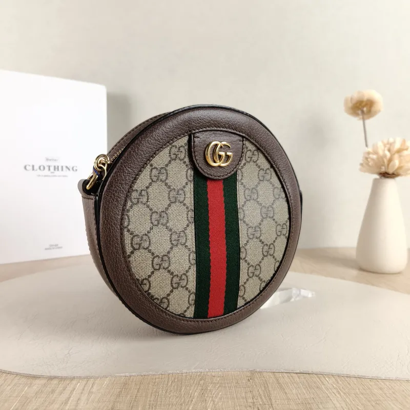 GUCCI Crossbody Bag Ophidia GG Round Bag Monogram PVC Mini 18 × 4.5 × 18 cm — cover view 2 of 5