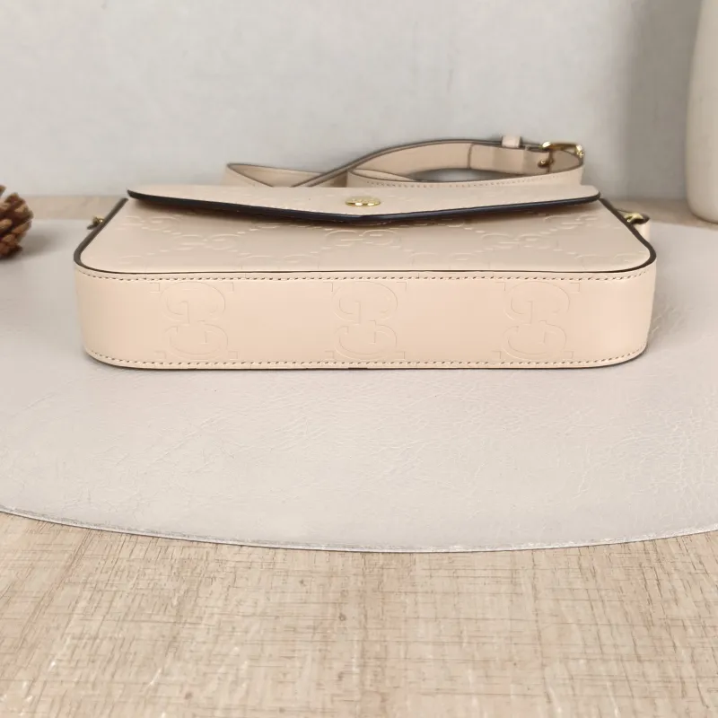 GUCCI Crossbody Bag GG Collection Shoulder Bag Beige Calfskin Mini 21 × 3 × 13.5 cm — cover view 2 of 5